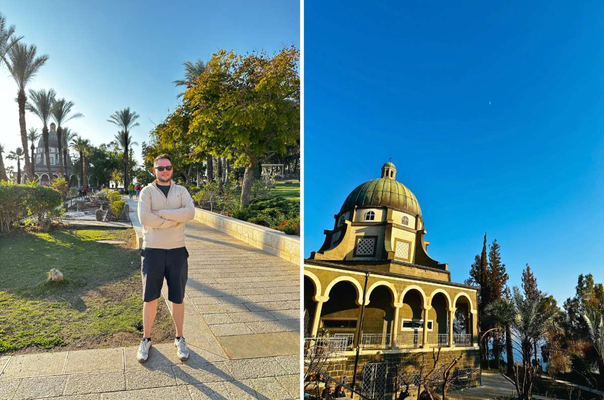 Mount of Beatitudes Garden and church overlooking the Sea of Galilee, one of the serene Israel tourist spots, photo by Next Level of Travel