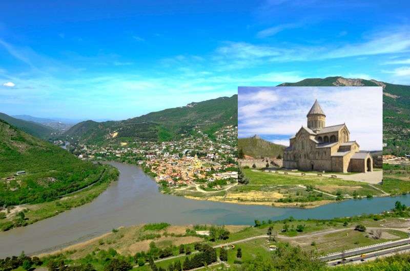 The city of Mtskheta and Svetitskhoveli Cathedral in Georgia