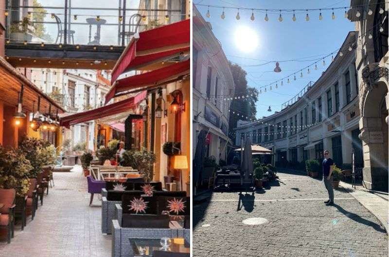 Walking through the Jan Shardeni Street in Tbilisi, Georgia