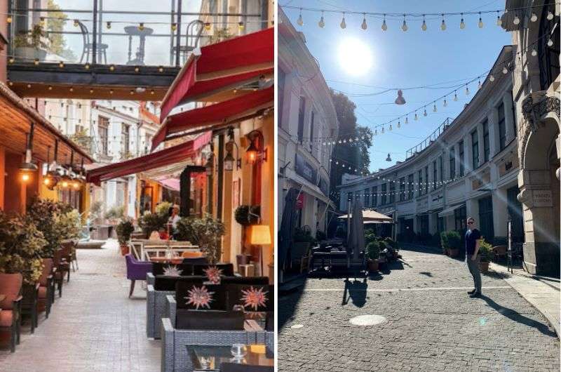 Walking through the Jan Shardeni Street in Tbilisi, Georgia