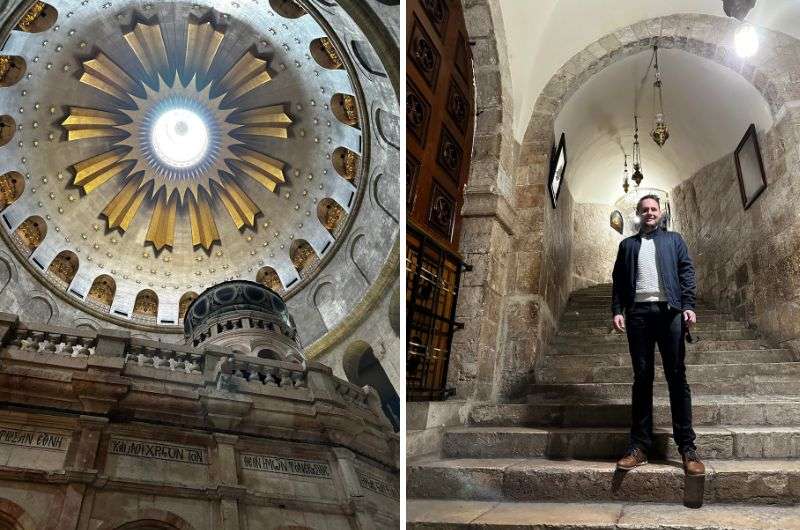 Inside of the Church of Holy Sepulchre in Jerusalem, Israel