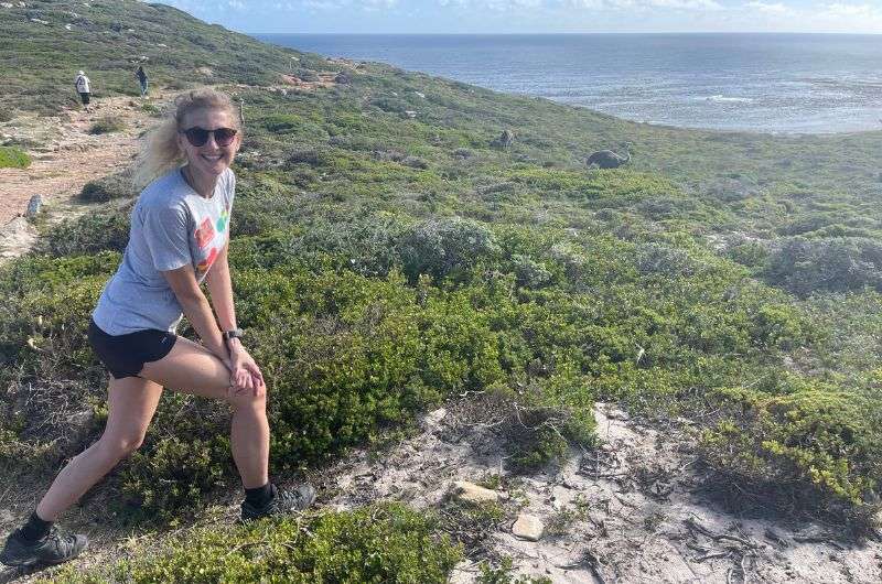 A woman traveler visiting Cape of Good Hope in South Africa