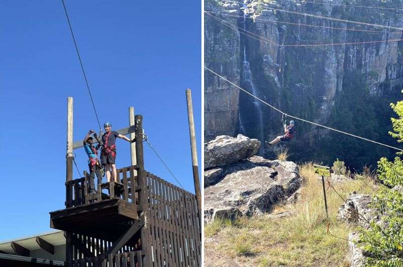 Getting ready to take the zipline in Graskop Gorge, South Africa