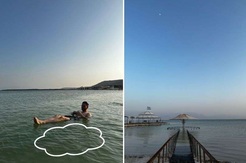 Swimming in the Dead Sea in Israel