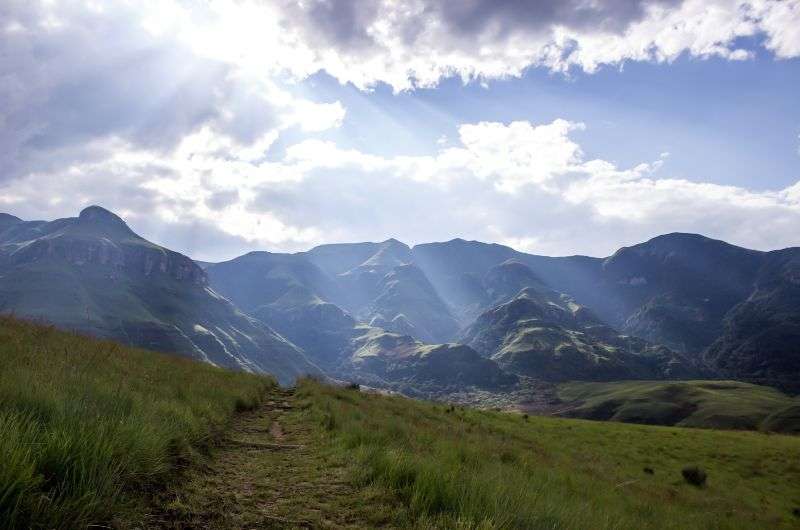Hiking from Monk’s Cowl in Drakensberg, South Africa