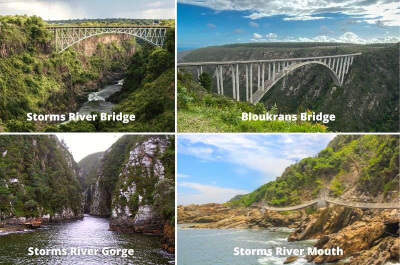Gorges and bridges in Tsitsikamma National Park on Garden Route in South Africa