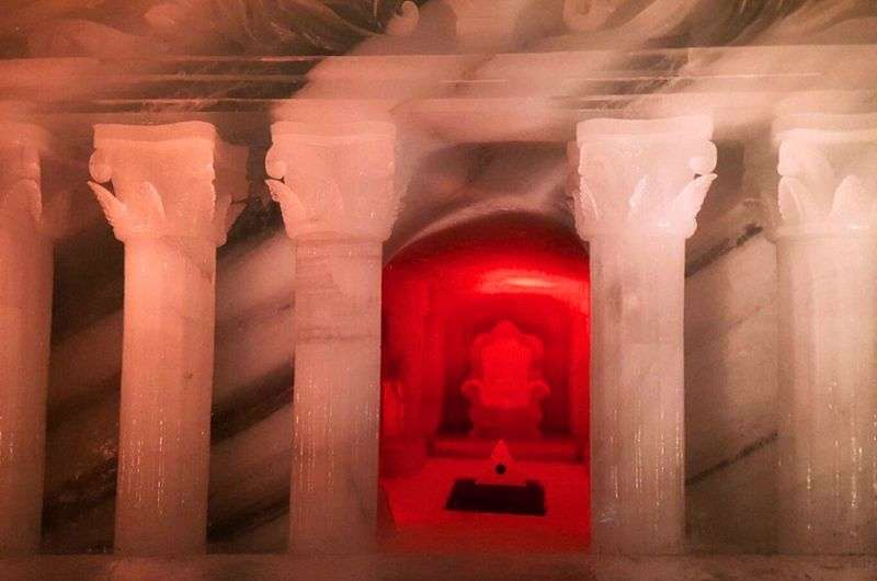 View from the inside of the Ice Palace, Dachstein, Austria