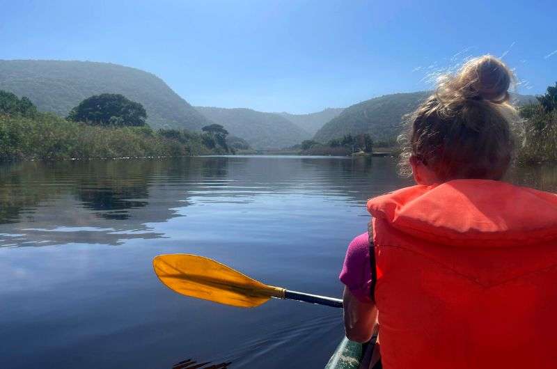 Canoeing to the Hal-Collared Kingfisher, Garden Route in South Africa