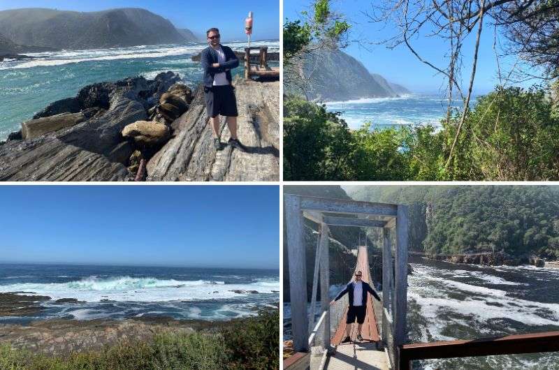 Hiking on the Storm River Mouth on Garden Route, South Africa