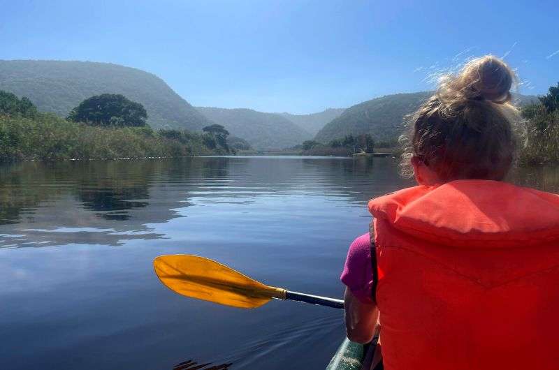 Canoeing to the Hal-Collared Kingfisher, Garden Route in South Africa 