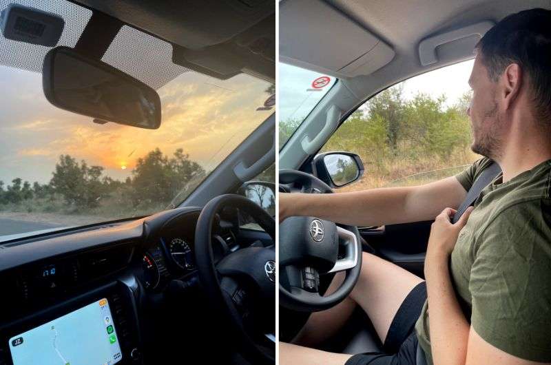 Driving in Kruger National Park, South Africa