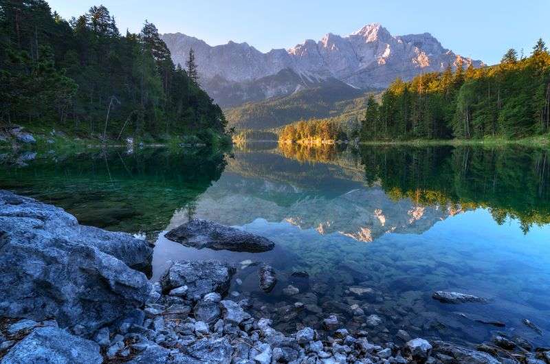 Eibsee Lake in Bavaria, Germany