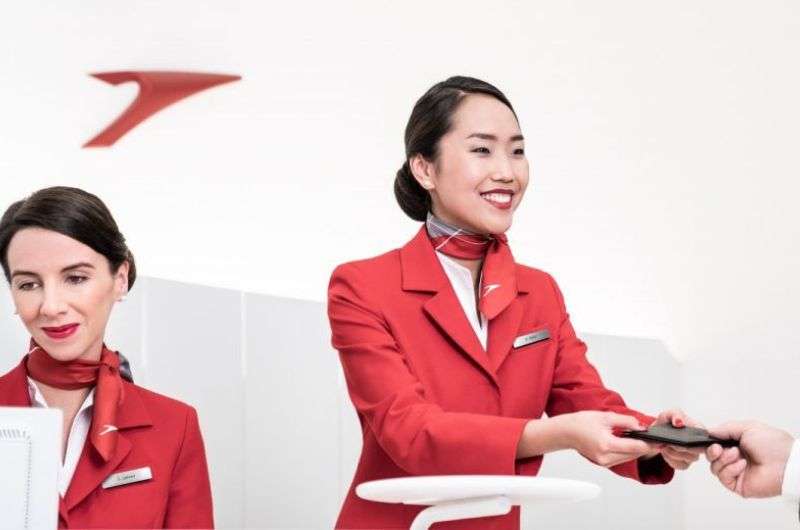 Flight attendants of Austrian Airlines