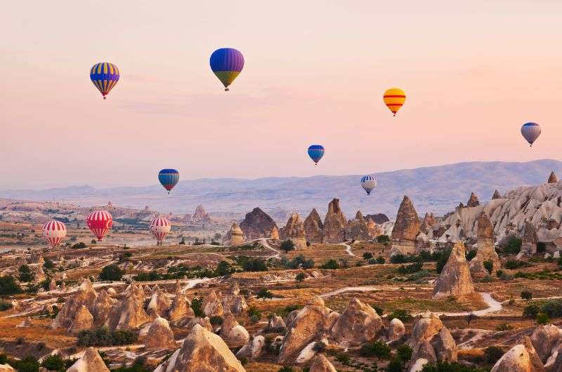 Hot air balloons in Cappadocia, Turkey