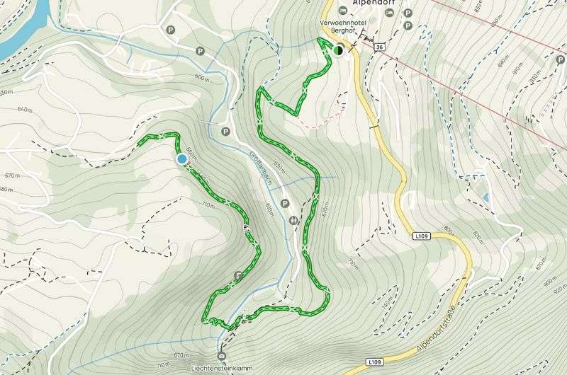 Map of Lichtenstein Klamm hike