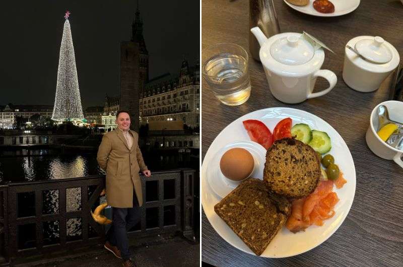 Having dinner in Hamburg, Germany