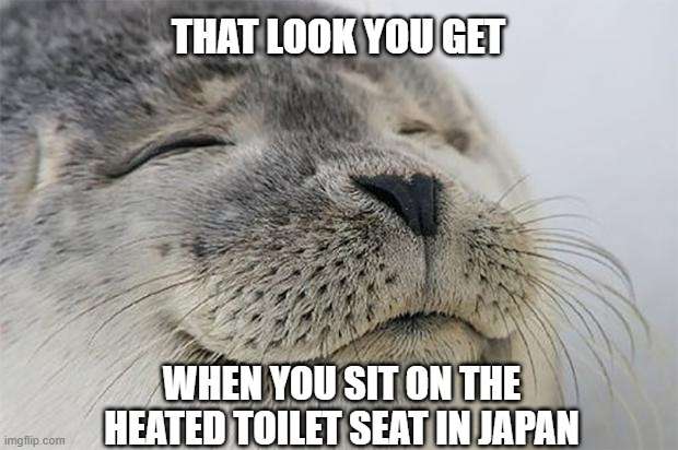 Meme about heated toilet seats in Japan