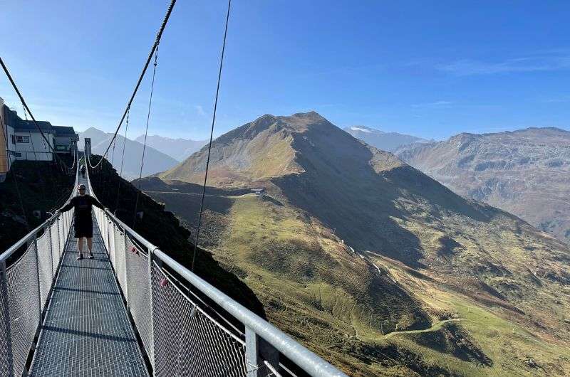 A suspension bridge on Stubnerkogel hike in Austria