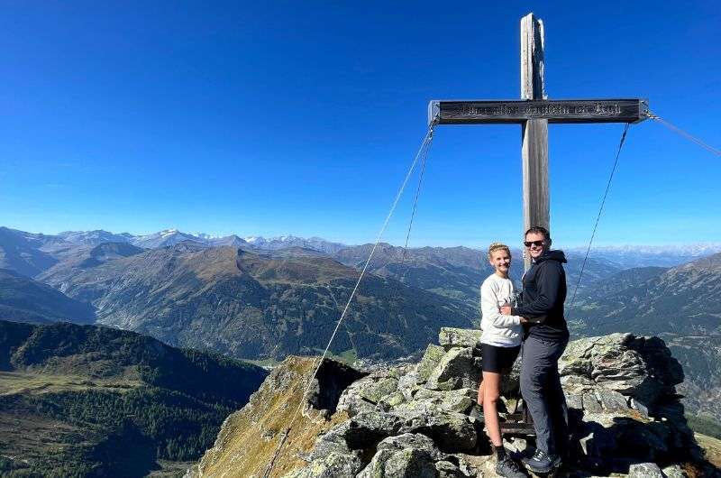 At the top of Graukogel hike in Austria