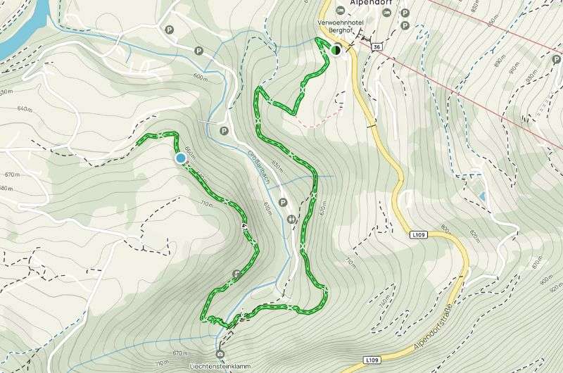Map of Lichtenstein Klamm hike 