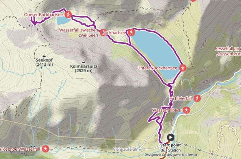 Map of the Bockhart trail around Bockhartsee.