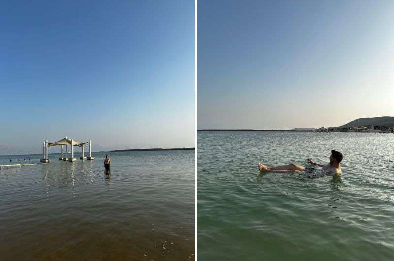 Swimming in the Dead Sea, Israel