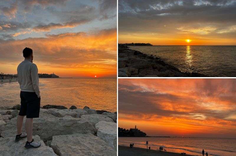 Watching the sunset at the Tel Aviv promenade in Israel