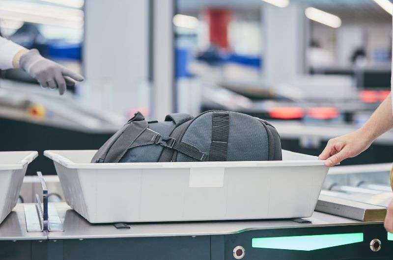 Checking luggage at the airport security