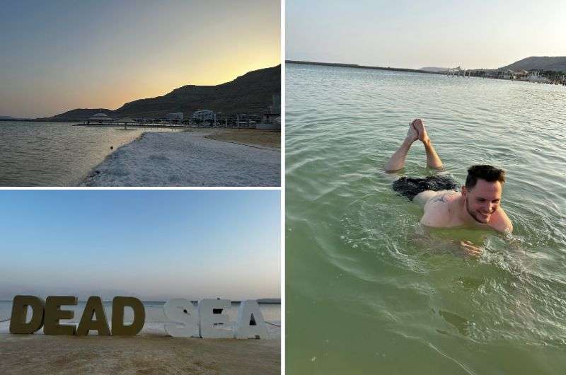 Swimming in the Dead Sea in Israel