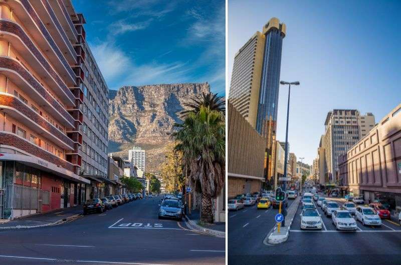 Cape Town city center in South Africa