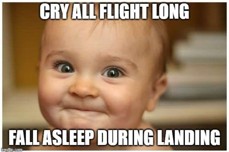 Meme about kids on plane