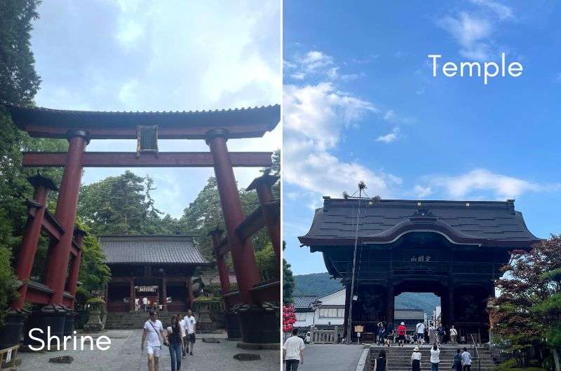 Shrine vs temple in Japan