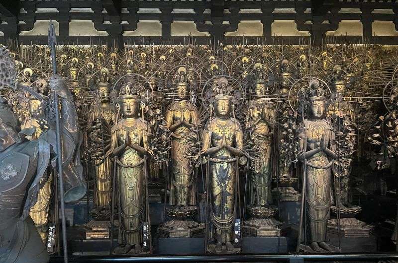 1001 statues of statues in Sanjusangendo in Kyoto, Japan 