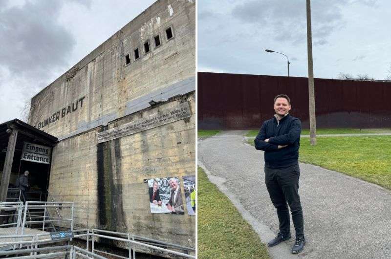 A tourist visiting Berlin Story Bunker in Germany