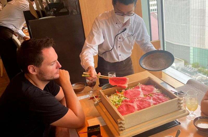 Service at a restaurant in Japan