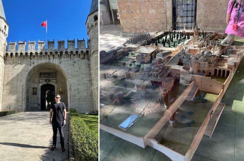 A tourist at Topkapi Palace in Istanbul, Turkey