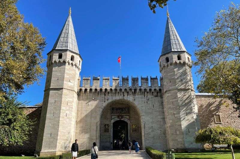 Outside of the Topakpi Palace in Istanbul, Turkey