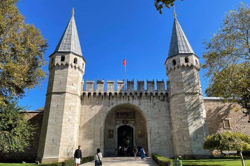 Outside of the Topakpi Palace in Istanbul, Turkey