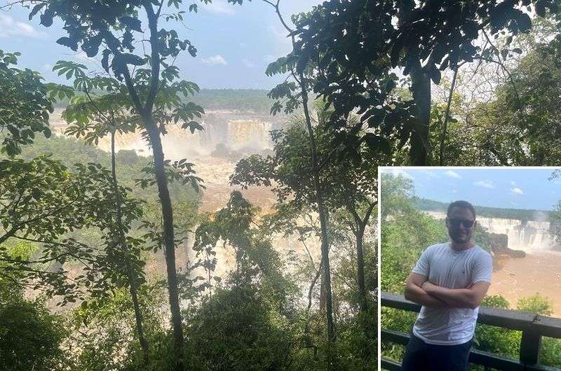 Hiking on the Brazil side of Iguazu Falls in Argentina