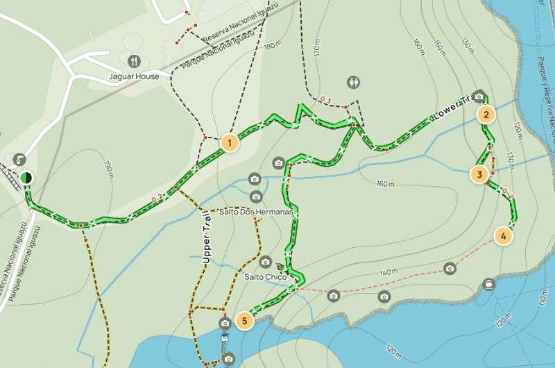 Map of the Lower Circuit hike