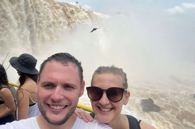Tourists at the Iguazu Falls in Argentina