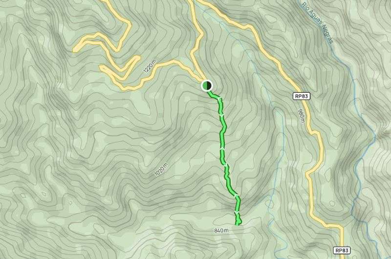 Map of the El Negrito Trail in Calilagua National Park