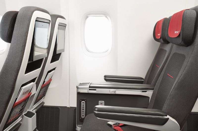 Seats at Austrian Airline premium economy class