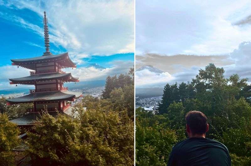 Visiting the Chureito Pagoda view in Hakone, Japan