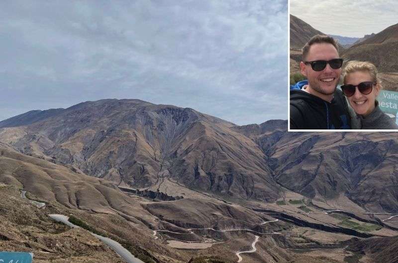 Driving around the Cuesta del Obispo in Salta, Argentina