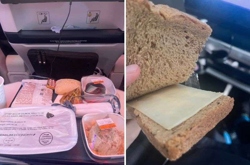 Dining on board in Airfrance Premium economy, review