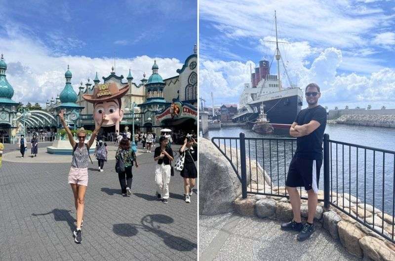Tourists at DisneySea in Tokyo, Japan