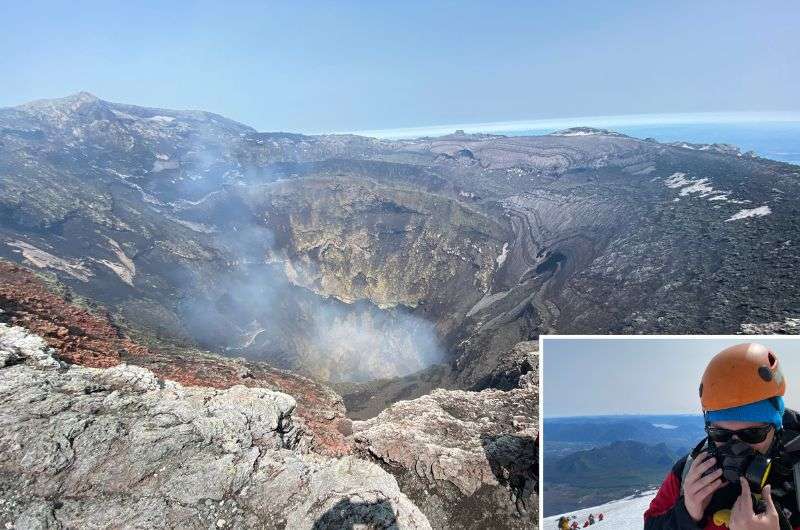 Climbing the Villarrica volcano in Patagonia, Chile