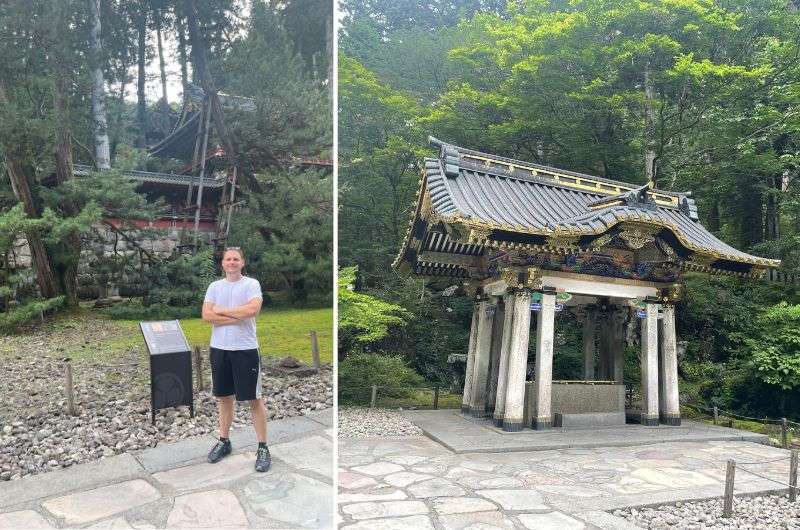 A tourist in Rin’nōji Taiyū-in Mausoleum in Nikko, Japan