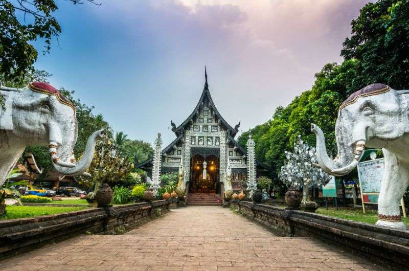 Statues of elephants at Wat Lok Moli, Thailand